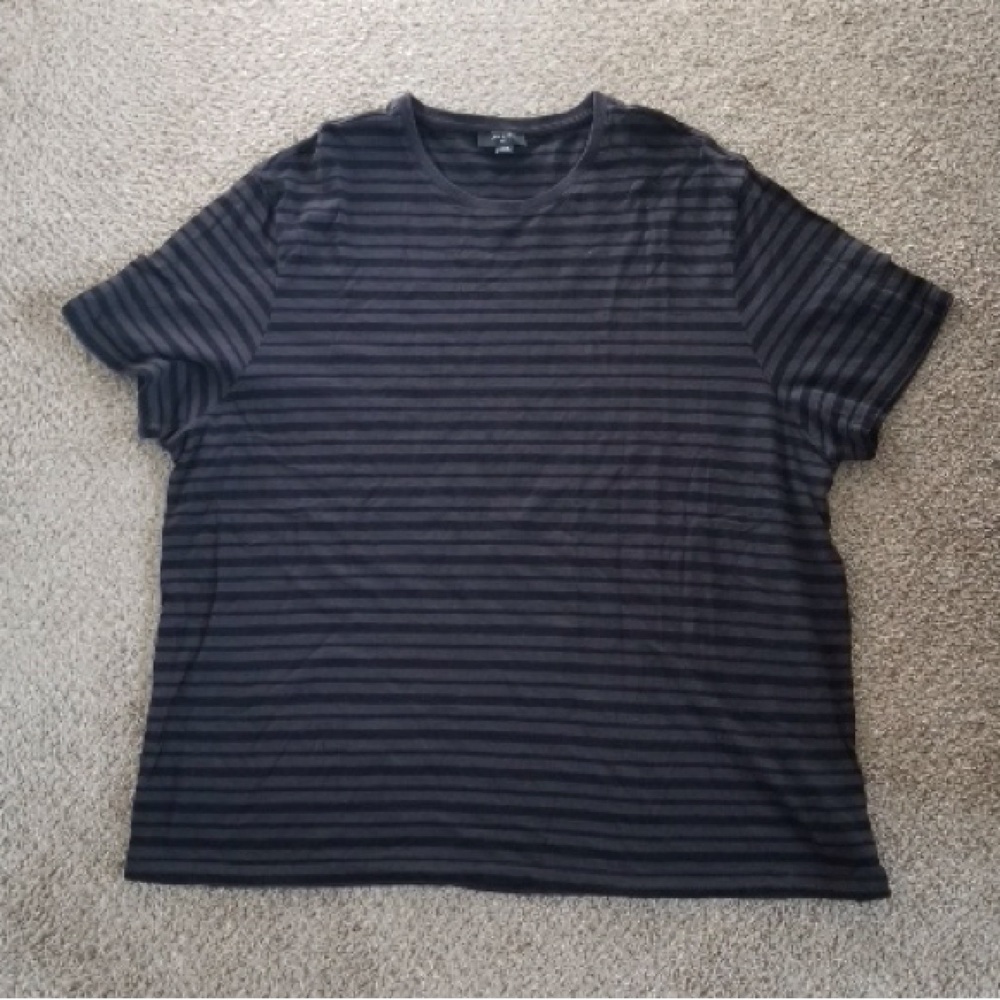 New Look Dark Gray Striped Men's Tee asos